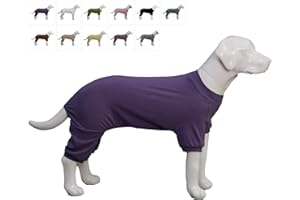 Lovelonglong Ribbed Dog Pajamas Cotton Knitted Dog Jumpsuits 4 Legged All Season Warm Pet Bodysuits for Large Medium Small Do