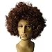 Fluffy Short Afro Wigs Synthetic Unisex Anime Cosplay Funny Fancy Wig for Crazy Party (Brown)