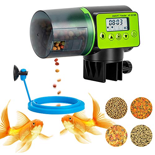 Automatic Fish Feeder, Vacation Fish Feeder, Moisture-Proof Electric Auto Fish Feeder, Digital Fish Food Dispenser 200Ml Capacity for Vacation, Daily, Business Trip, Weekend