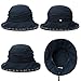 SIGGI UPF50+ Foldable Bucket Boonie Hat Fishing Hiking Sunhat w/Chin Cord for Women Navy Blue