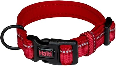 Halti Collar Premium Comfy Nylon Neoprene Padding Reflective Red Size S