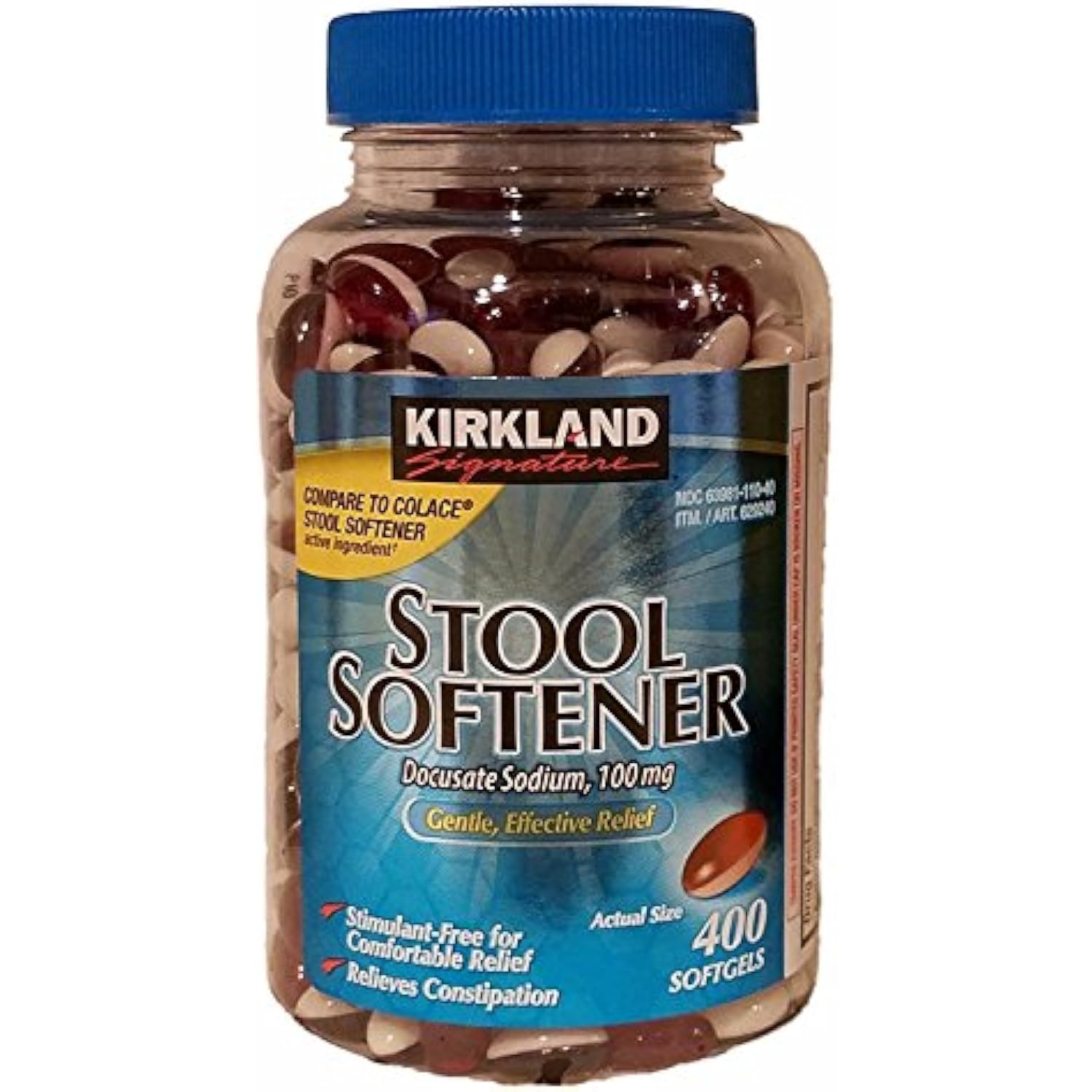 Kirkland Stool Softener 100 mg, 400 ct Softgels Docusate Sodium !! eBay