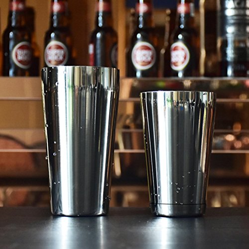 LANZON Boston Cocktail-Shaker: 2-teiliger Edelstahl Boston-Shaker Set, 500ml + 750ml Cocktailshaker Barset für alle Professionelle Barkeeper und Zuhause Cocktail Liebhaber – Bild 5