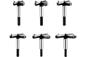 YEUTTYX Forstner Drill Bit Set,6Pcs Hex Shank Tungsten Carbide Tipped Wood Hole Sawfor Hard Wood Plastic Plywood Woodworking Drilling Tool Cutter(1-3/8" - 3-1/8"