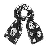 Skull and Crossbones Skeleton Pirate Ghost Halloween Gothic Clothing Fashion Scarf Shawl Wrap for Girl Women