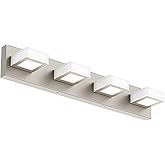 Ralbay Brushed Nickel Vanity Light for Bathroom Metal Acrylic Modern LED Bathroom Light Fixtures Over Mirror