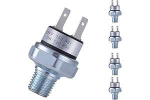 FanWayer Air Pressure Switch 1/4"-18 NPT DC 24V/12V 120-150 PSI ON/OFF Automatic Silver Copper Switch