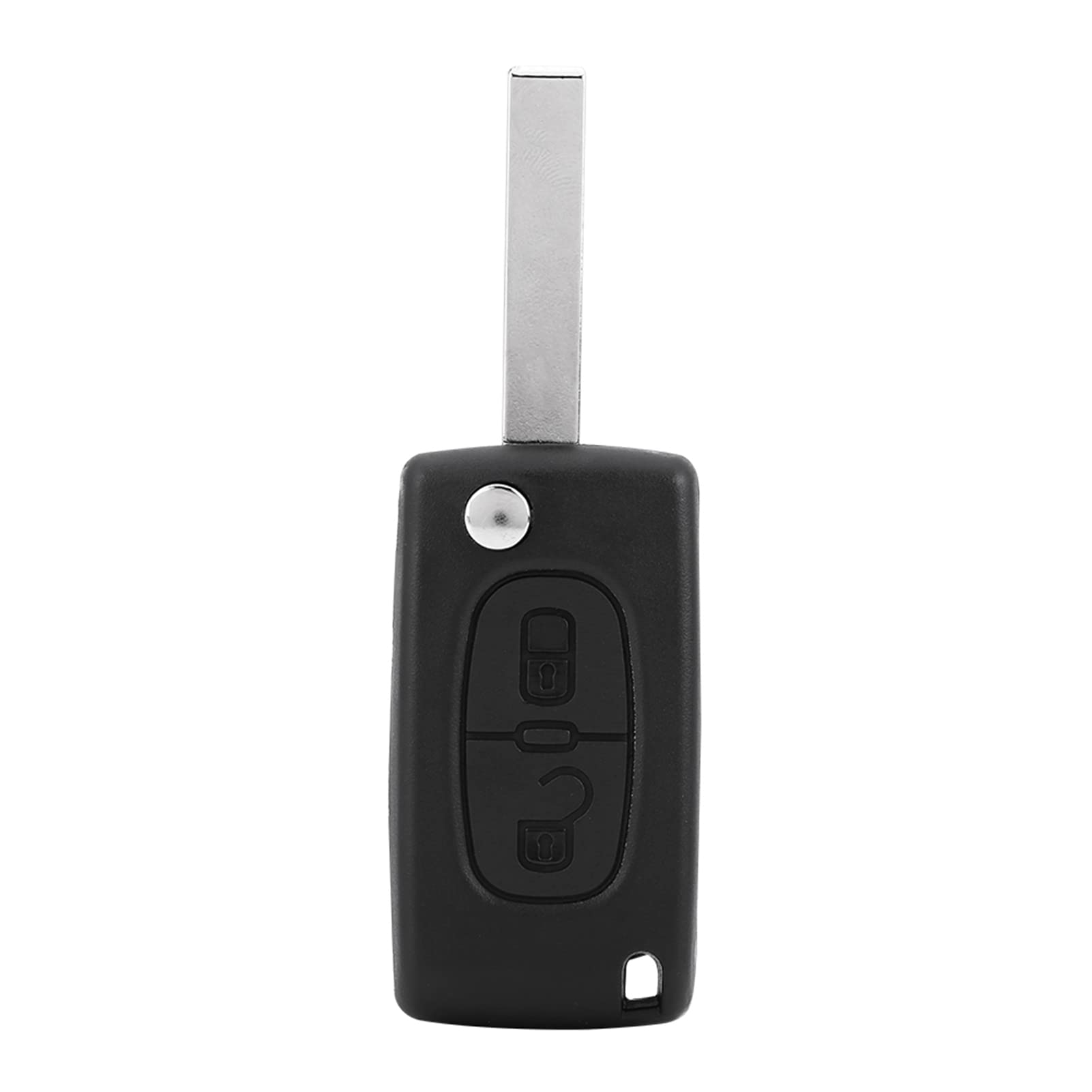 2 Buttons Car Remote Key Fob, Remote Control Car Key Flip Key 433MHz with Uncut Blade Compatible for 207 307 308 407 807