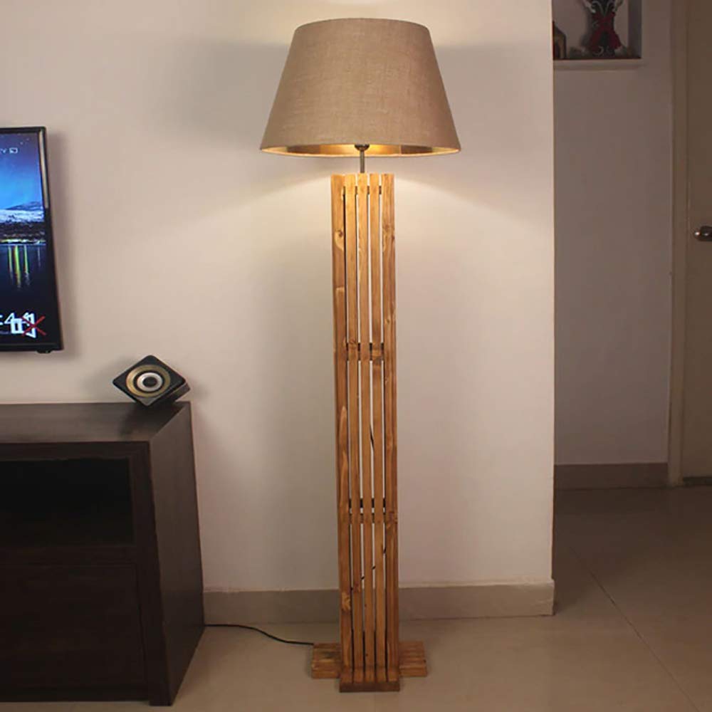 Symplify Interio Elegant Wooden Floor Lamps for Living & Bed Room Home