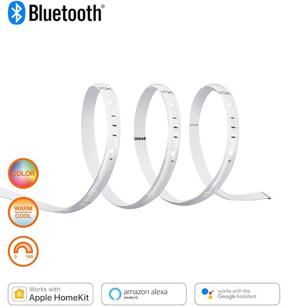 LEDVANCE SMART Tira de Smart LED Bluetooth 3x60cm color de luz cambiante 2000K 6500K colores RGB cambiables longitud 180cm controlable con Google Alexa y Apple HomeKit SMART BT FLEX 3P