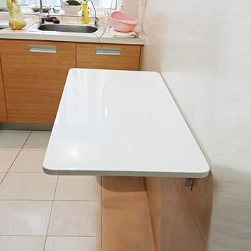 Ff Wall Mounted Folding Drop Leaf Table In White Kitchen Dining