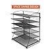 Desk Top File Organizer with 6 Metal Trays Holder for Document Folder Letter Magazine and Paper Rack Home Office Black