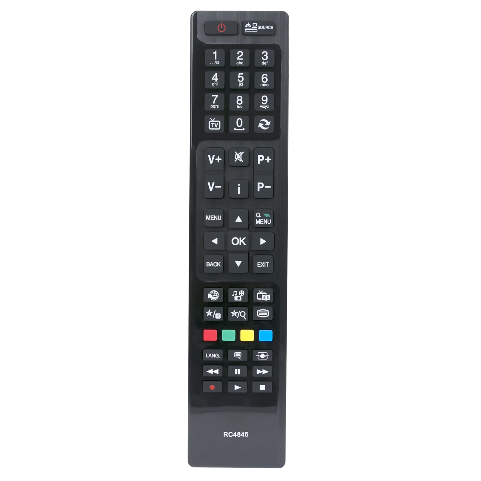 RC4845 Replacement Remote Control fit for FINLUX TV 19H6030-DM 24FLYR132LV 32H7072-DT 32HBD274B-N 32HME242B-T 39F6072-D 39FLHZR168S 39FPD274B-T