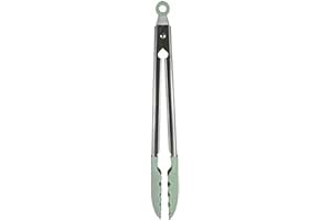 KitchenAid Gourmet Silicone-Tipped Stainless Steel Tongs, 12 Inch, Pistachio