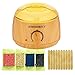 Hot Wax Warmer Hair Removal Kit Wood Pattern Wax Warmers Heater Waxing Melts Kits with 4 Flavors Hard Wax Beans 10 Wax Applicator Sticks (Wax Warmer Kits)