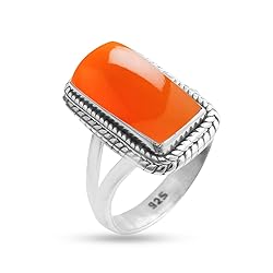 Solid 925 Sterling Silver Ring For Womens Natural