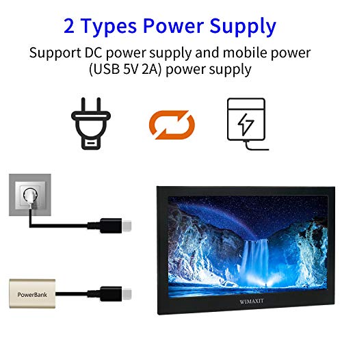 WIMAXIT 11.6 Inch Portable Monitor, Full HD 1080P 16:9 Screen,Dual Speakers HDMI USB Powered for PS5/PS4/X Box/Raspberry PI4/Switch/PC/laptop/school Learning