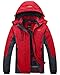 Wantdo Women's Waterproof Mountain Jacket Fleece Ski Jacket US XL Red X-Large