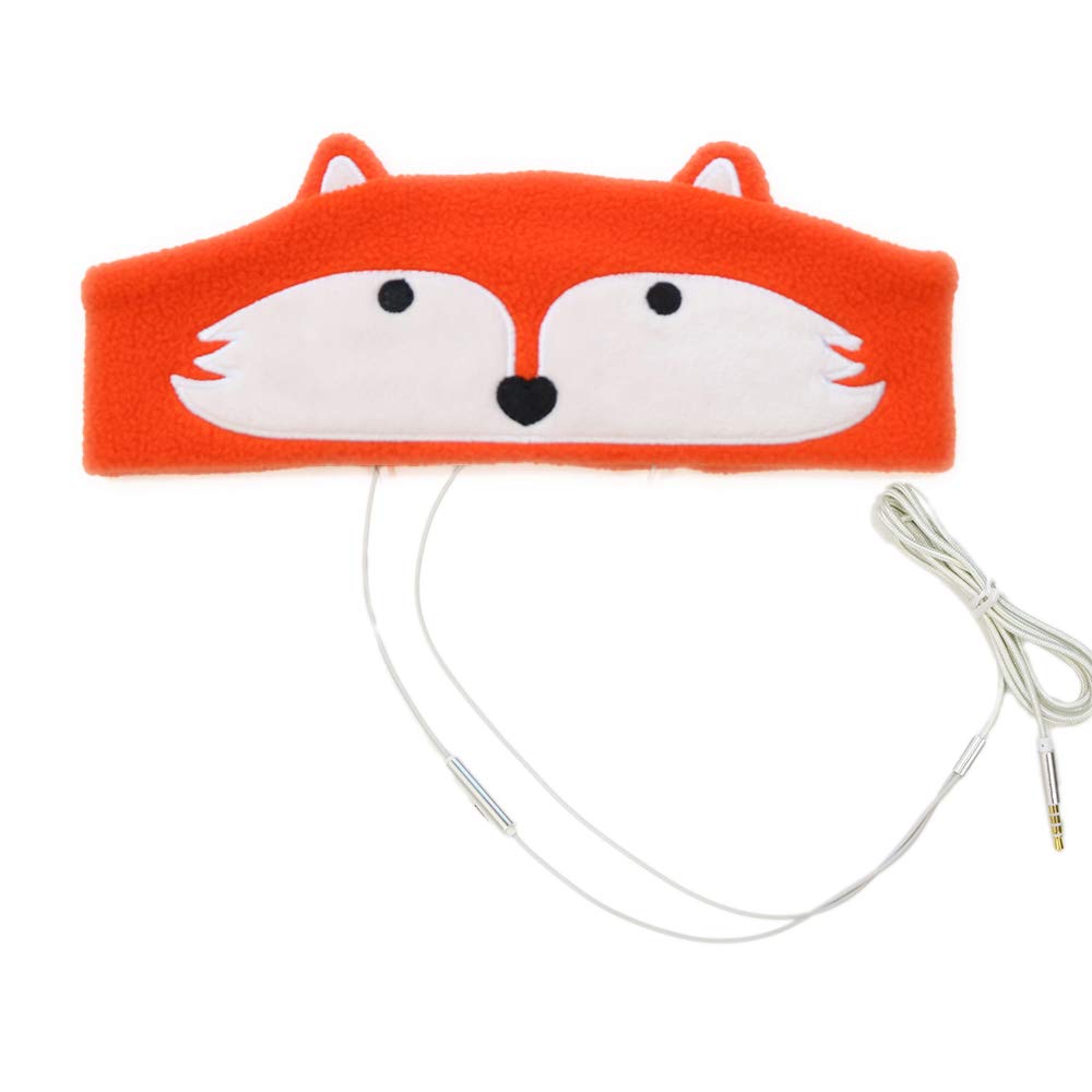 Kids Headphones, Volume Limiting Ultra Thin Adjustable Speakers Soft Children Fleece Headband Toddler Headphones Home Travel - Fox