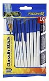 Promarx TC Ball Stick Pens, Medium Point, 1.0 mm, Blue Ink, 10 count