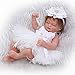NPK Collection Mini Handmade10''/26cm Sleeping Full Body Silicone Vinyl Real Looking Reborn Baby Dolls White Dress Lifelike Newborn Girl Doll