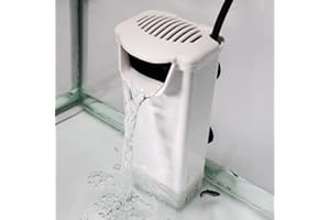 FRIRODSAY Aquarium Filter Fish Tank Filter for Turtle Tanks, Reptiles, Amphibians, Frog, Cichlids, Newt or Fish Tank Waterfall Flow Water Clean Pump (White Filter)