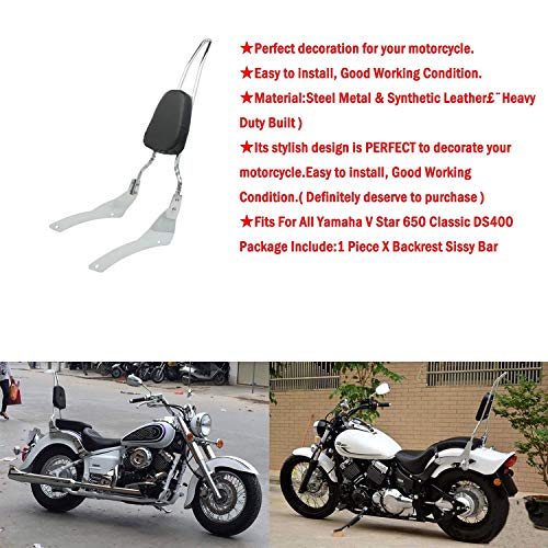 Passenger Backrest Sissy Bar Pad For Yamaha V Star DS 400 650 XVS650A Classic drag star