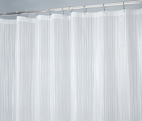 mDesign Sketch Striped Decorative PEVA 3G Shower Curtain Liner - Long 72