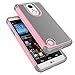 Tekcoo Case Compatible with LG Phoenix 3/LG Fortune/LG LV1/Risio 2/K4 2017, [Tmajor] Shock Absorbing Rubber Silicone Plastic Scratch Resistant Defender Bumper Sturdy Cute Hard Cases Cover [Baby Pink]
