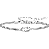 Dreamtimes Knot Love Bracelet for Women Forever Love Knot Infinity Bracelet For Couples Dainty Forever Infinity Stainless Steel Bracelet Friendship Jewelry Gifts