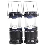2 Pack Rechargeable Camping Lantern- Solar Charging Camp LED Lantern- Collapsible Camping Flashlights for Backpacking Emergencies, Camping, Reading, Hurricanes, Outages, Storms