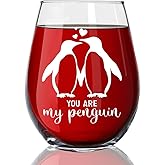 DYJYBMY You Are My Penguin Stemless Wine Glass, Funny Penguin Wine Glass for Men Women, Valentine Wedding Couple Gifts for Soulmate, Christmas Anniversary Birthday Present for Husband Wife