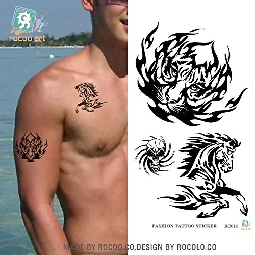 ROBOCRAB Hot Selling Fashion Removable Premium Waterproof Tiger Horse Skull Tiezhi