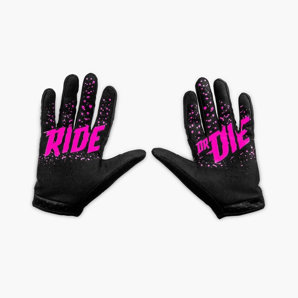 Muc Off Rider Gloves Black - Ergonomic Cycling Gloves with Ultimate Grip and Microfibre Thumb - Premium MTB Bike Accessories for Men and Women - L