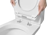 Euroshowers 87370 V20 Rounded Square Toilet Seat Soft Close White Top Bottom Fix view 7