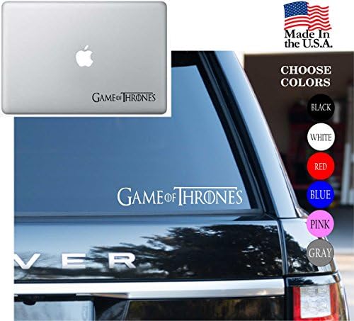 Game Of Thrones Logo Series HBO Vinyl Decal Sticker - Car Window, Laptop Skin, Wall, Mac (23" inches, White)