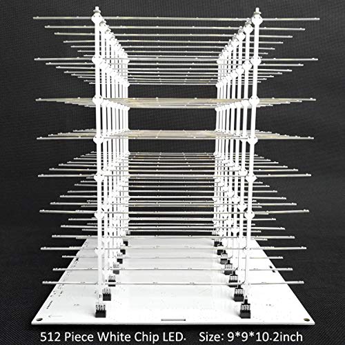 iCubeSmart 3D Led Cube Light with Animation Editing Tool 8x8x8 Electronic Toy for Kids and Teenagers Study Design Lesson Kits Chip LED (White KIT)