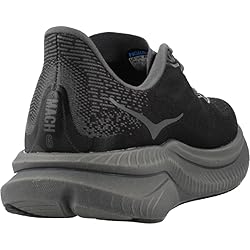 Hoka Women's Mach 6 Sneaker, Black/Black, 5