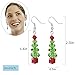 Zhenhui Christmas Earrings for Women Handcrafted Clear Crystal Tree,White Snowman and Red Beads Multicolored Glass Dangle Earrings,Best Christmas Holiday,Valentine's Day Jewelry Gifts