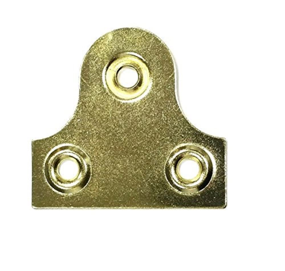 Merriway BH05295 (4 Pcs) Glass Mirror Picture Hanging Plate Round Brass Plated 50mm - Pack of 4 Pieces