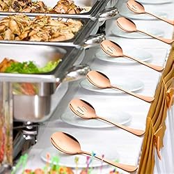 LIANYU 6-Piece Copper Serving Spoons, Copper