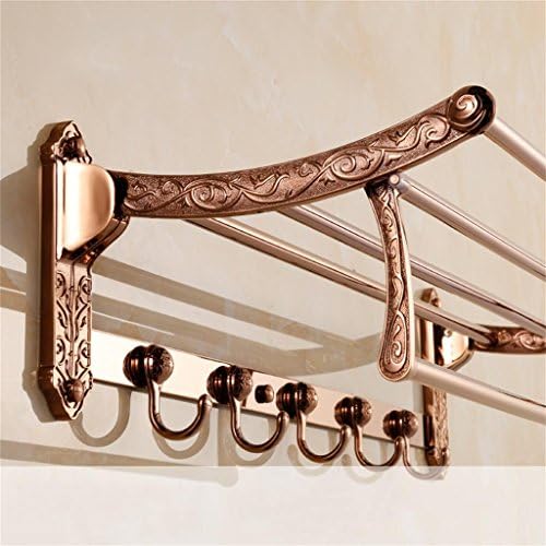 Towel racks Carved Amber Gold-plated Towel Bar Double Rod Bathroom Rack Bathroom Hardware Pendant (7 Colors Available) (Color : B)