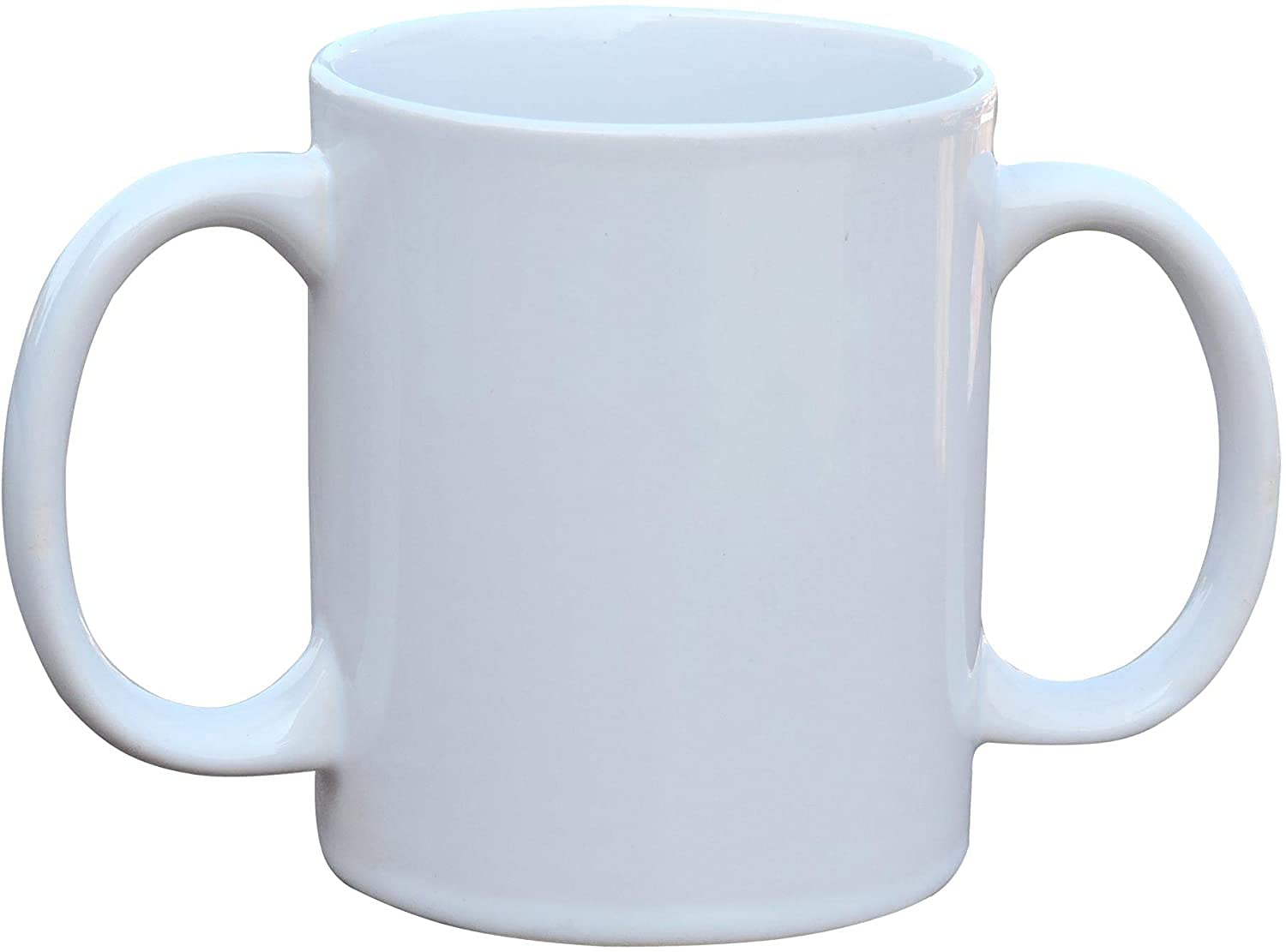 ANCIENTIMPEX Dual Handle Mug (2 Handled) Ceramic Drinking Mug for Secure Hold - 350 Ml, White Color
