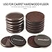 16PCS Furniture Sliders 3.5 Inch Plastic Sliders and Felt Sliders for Carpet Hardwood Floors Reusable Furniture Slider Brown