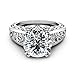 Lethez Crystal Wedding Ring for Women, Vintage Diamond Rhinestone Floral Ring Engagement Band Jewelry (Clear, 6)