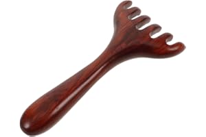 WATIIFUFU Wooden Foot Massage Rake with Long Handle Six-claw Design for Meridian Stimulation and Relaxation