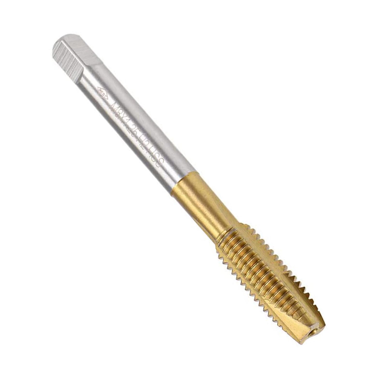MACHSWON Spiral Point Plug Threading Tap for Drilling and Tapping Aluminum Die Steel Ordinary Steel Non-Ferrous Metals and Hard Plastics H2 3 Flutes HSS Metric Screw Taps M8 x 1.25 mm 1PCS