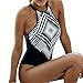 HOT Sale!Canserin Women Bohemia One-piece Geometric Bandage Swimsuit (M, Black)