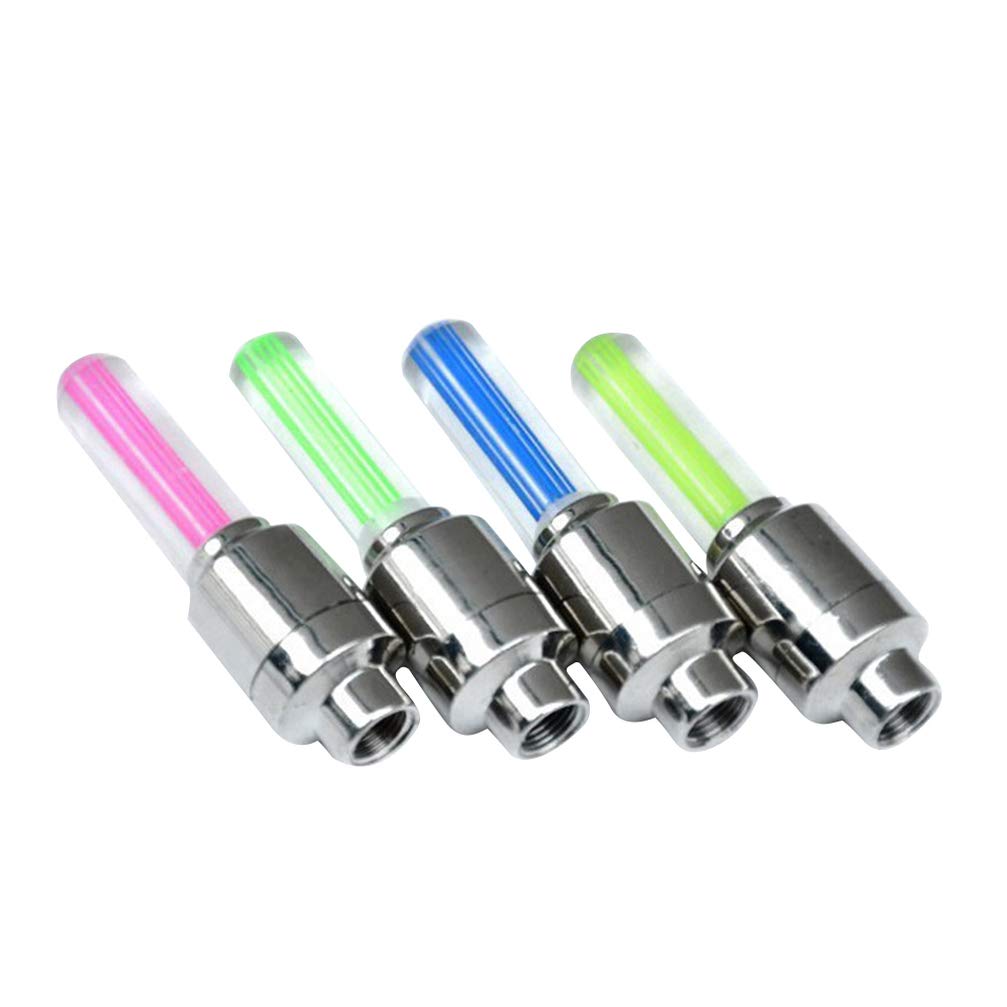 BESPORTBLE 8pcs Wheel Valve Cap Light Led Flash Tyre Bike Wheel Valve Stem Cap Light Set for Bike Bicycle Motorcycle Automatic Wheel