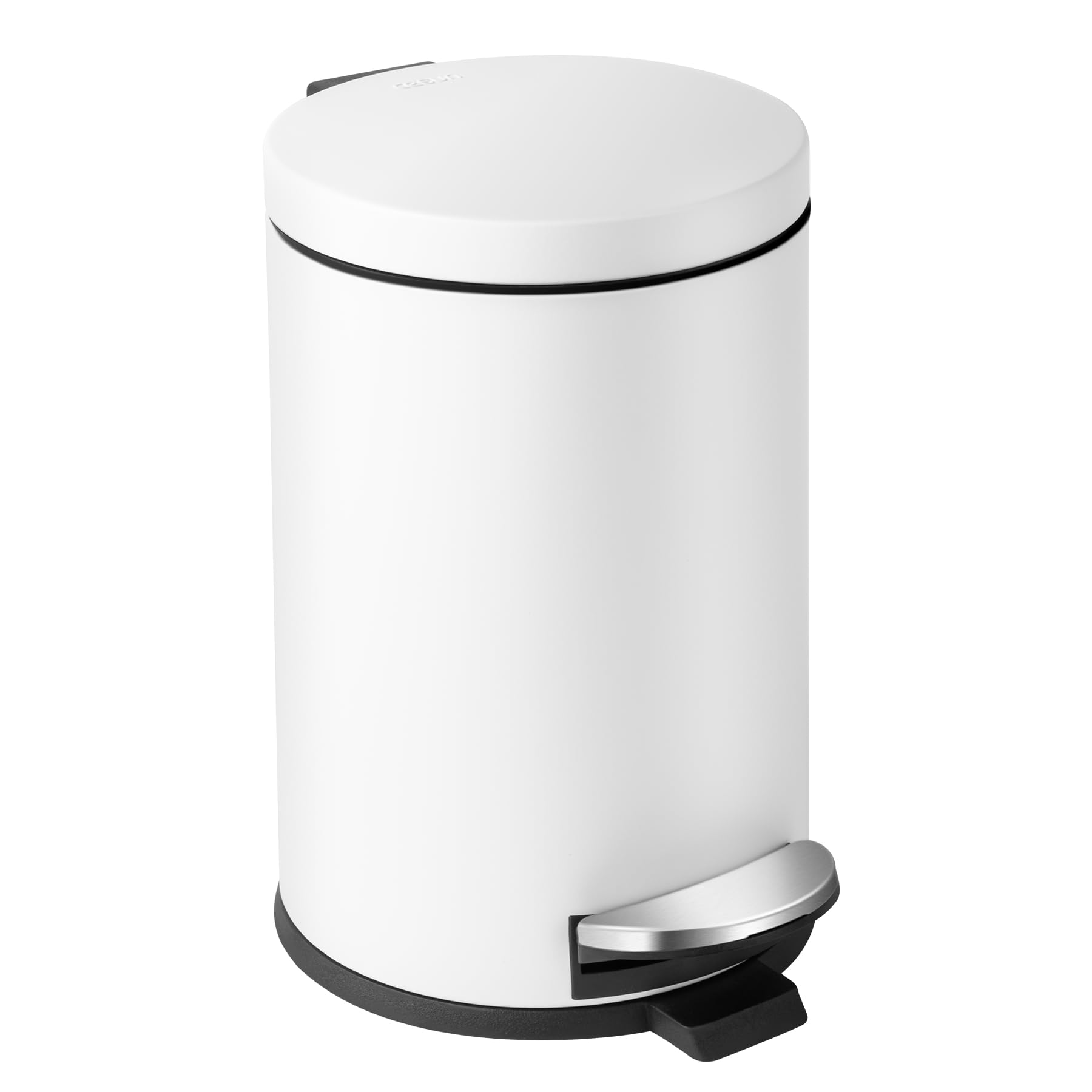 Photo 1 of Cesun 1.2 Gallons Small Trash Can with Lid, White Bathroom Garbage Can with Foot Pedal, Mini Round Wastebasket for Bathroom, Bedroom, Office, 4.5 Liters / 1.2 Gallons, White